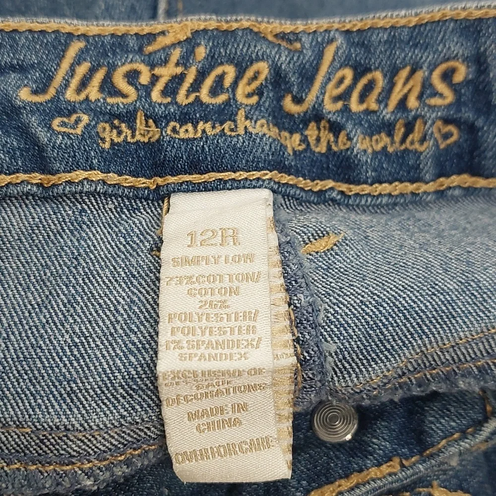 Justice Girl's Size 12R Demin Jean Shorts Blue Simply Low